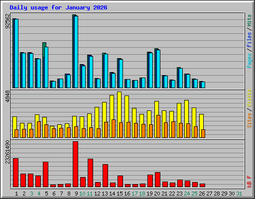 Daily usage for January 2026