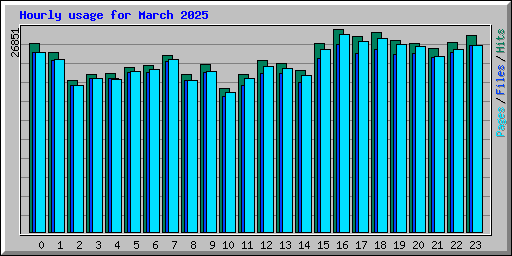 Hourly usage for March 2025