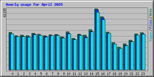 Hourly usage for April 2025